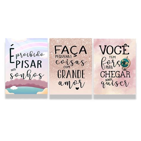 Kit 3 Placas Decorativas Frases Motivacionais Shopee Brasil