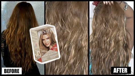 How I Lighten My Hair Dark To Light Revlon Frost And Glow Honey