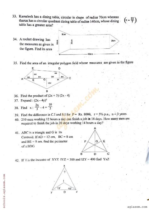 TN 8th Maths Half Yearly Question Paper 2023 PDF