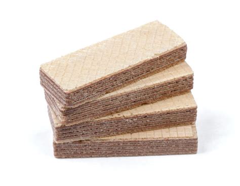 Four Rectangle Shape Wafer Biscuits Stock Image Image Of Corrugated