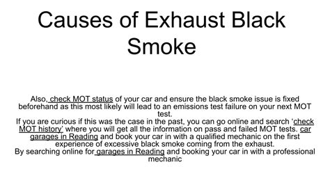 PPT - Causes of Exhaust Black Smoke PowerPoint Presentation, free download - ID:11691008