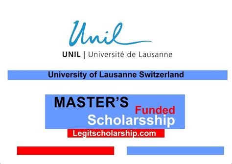 University Of Lausanne Unil Masters Scholarship In Switzerland