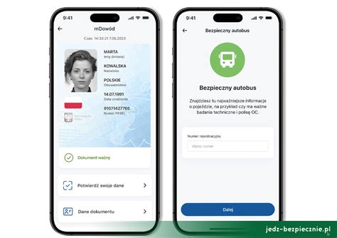 PRZEPISY Dowód osobisty i Bezpieczny autobus w mObywatel Jedź