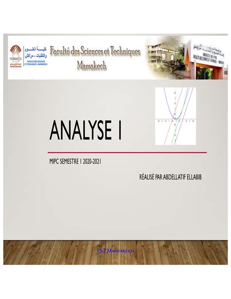 Cours Mipcanalyse Fonction Analyse Mipc Semestre