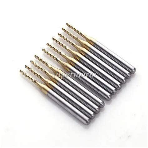 10pcs 3 175mm 1 1mm 7mm Titanium Coated Carbide End Milling Cutter