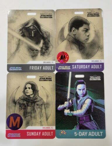 Star Wars Celebration Orlando 2017 4 Adult Passes Ebay