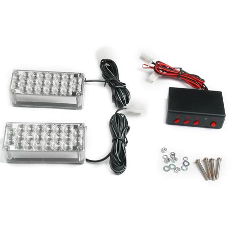 2 Luz Emergencia Estroboscopica LED Carro Vermelho Azul 12V DC