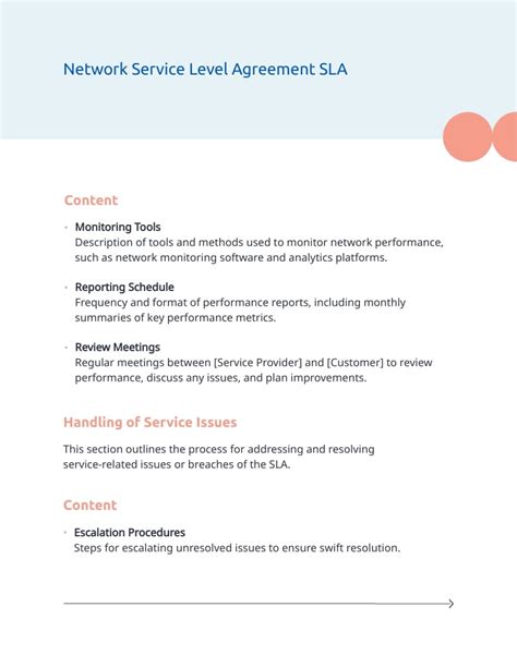 network service level agreement sla template visme