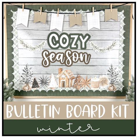 Christmas Bulletin Board Kit Classroom Decor Neutral Winter Etsy