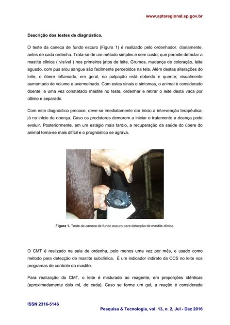 A importância do diagnóstico no controle da mastite bovina PDF