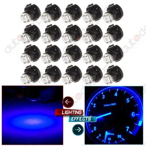 20Pcs T4 T4 2 Neo Wedge Blue LED Dash HVAC Climate Control Lights Bulbs