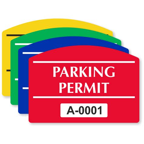 Parking Permit Arch Shaped Sticker Signs, SKU: PP-0212