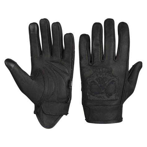 Gel Palm Premium Riding Gloves with Skull Motorcycle Gloves ...