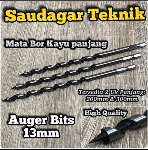 Jual Mata Bor Kayu Panjang Mm Wood Auger Bit Mm Kualitas Baik