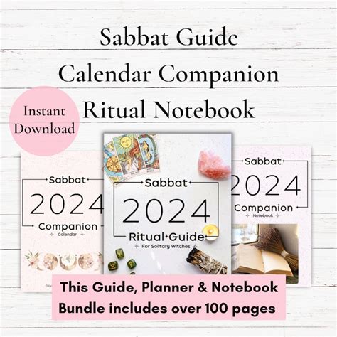 Wheel Of The Year 2024 Sabbat Guide Printable Planner Calendar