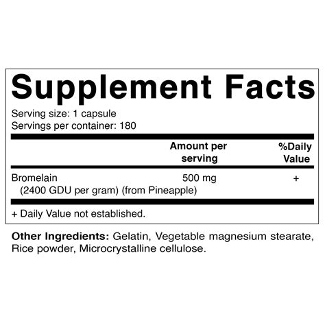 Vitamatic Bromelain Supplement 500mg 2400 Gdug 180 Capsules For