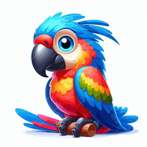 Premium Vector Cute Parrot Bird Cartoon Vector On White Background