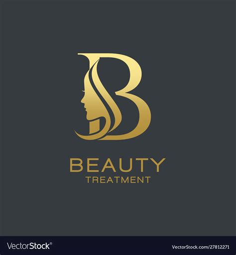 Letter B Beauty Face Logo Design Icon Royalty Free Vector