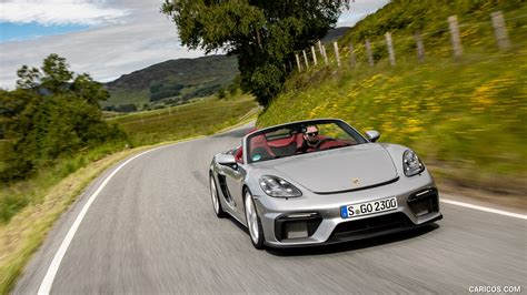 2020 Porsche 718 Spyder Color Gt Silver Metallic Front Caricos