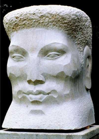 Kalari Head Carved Stone Bushman Bust Stylised Statue Artparks