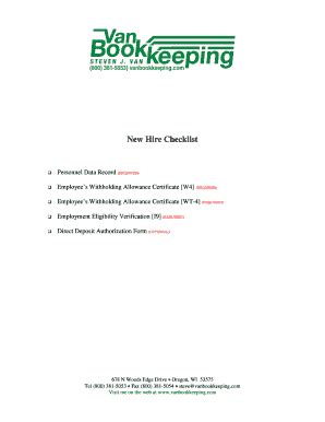 Fillable Online New Hire Checklist Nebula Wsimg Fax Email Print