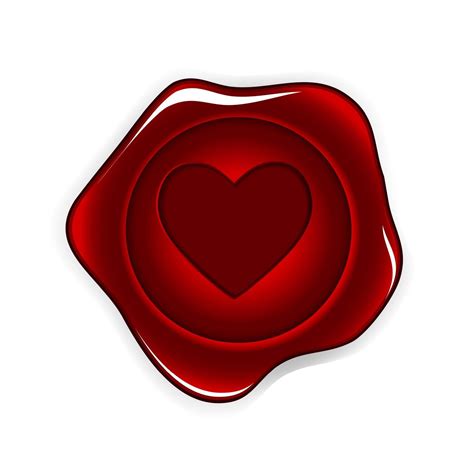 Wax Seal Heart Vector Illustration 3262908 Vector Art At Vecteezy