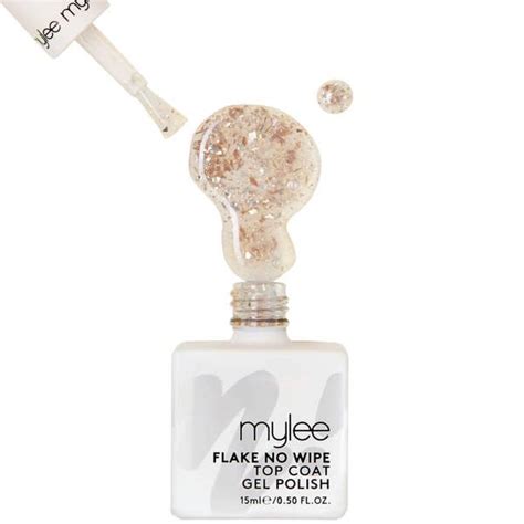 Mylee Gel Polish Rose Gold Flake No Wipe Top Coat Ml Lookfantastic