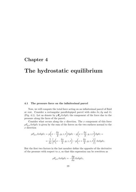 (PDF) The hydrostatic equilibrium - Principles of Fluid … 4 The ...