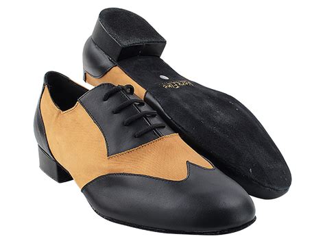 M100101 Black Leather F B 231 Dark Tan Satin M