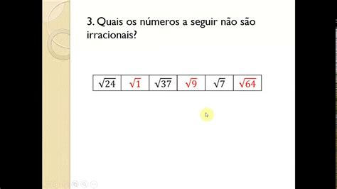 Atividades Números Irracionais 9 Ano