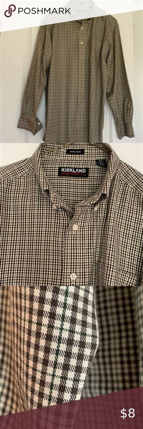 Kirkland Signature Dress Shirt Button Down Collar Long Sleeve Shirt