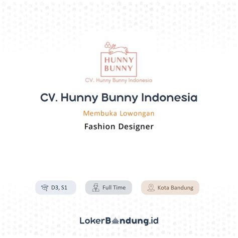 Lowongan Kerja Fashion Designer Di CV Hunny Bunny Indonesia