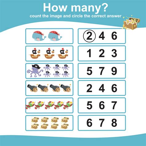 Count And Circle Answer For Children Educational Printable Math