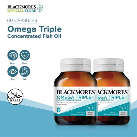 Bundle Of 2 Blackmores Omega Triple Concentrated Fish Oil 60s