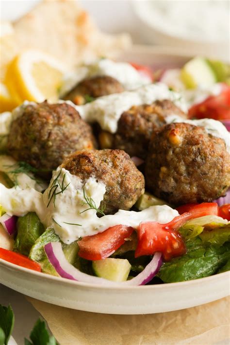 Greek Lamb Feta Meatballs With Tzatziki Sauce Wellness By Kay