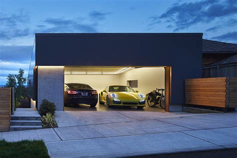 tesla garage - a new contemporary living unit and garage for a tesla ...