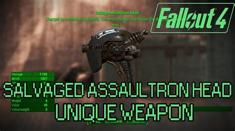 Fallout 4 Salvaged Assaultron Head Unique Weapon Guide Youtube