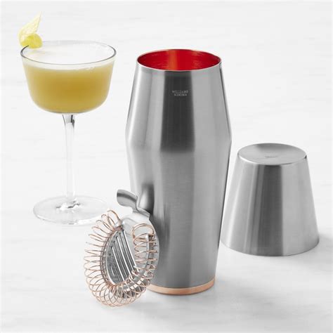 Williams Sonoma X Billy Reid 3 Piece Cocktail Shaker And Strainer Set Williams Sonoma