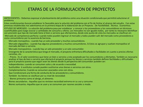 Etapas De La Formulacion De Proyectos PPT