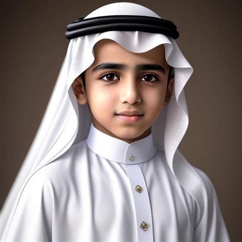 Premium Ai Image A Saudi Boy Wearing The Official Saudi Uniform And