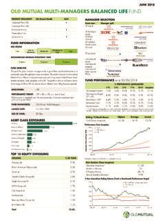 JUNE 2018 OLD MUTUAL MULTI MANAGERS June 2018 Old Mutual Multi