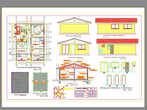 Residência unifamiliar em AutoCAD Baixar CAD Grátis 1 69 MB Bibliocad