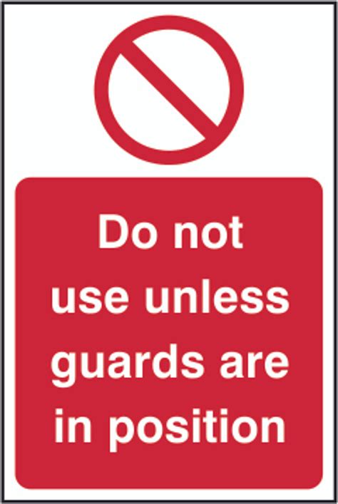 Guards Are In Position Sign 200 X 300mm Marshall Industrial Supplies