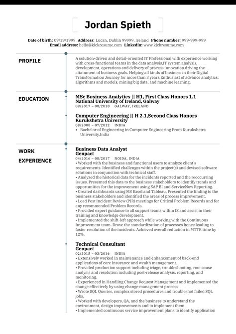 Business Process Analyst Resume Examples Samples For Minga