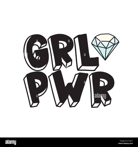 Grl Pwr Short Quote Girl Power Cute Hand Drawing Illustration Stock Vector Image And Art Alamy