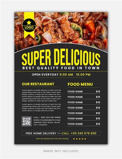 Premium Vector Restaurant Food Menu Poster And Flyer Design Template