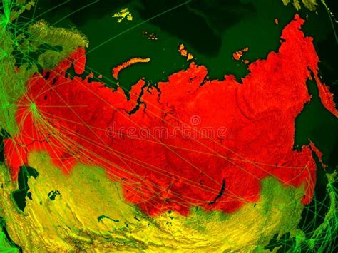 Russia on digital map stock illustration. Illustration of connections ...