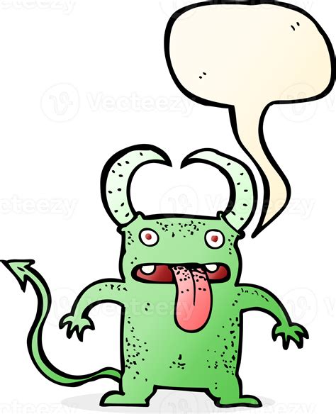 Cartoon Little Devil With Speech Bubble 44979885 Png