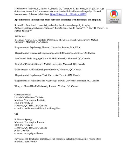 PDF Age Differences In Functional Brain Networks Associated With