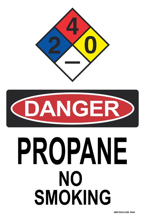 Danger Propane No Smoking Graphic Fast Production